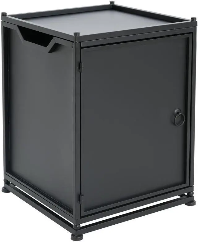 Alt view image 4 of 7 - Outdoor Metal Tank Holder Side Table, Matte Black