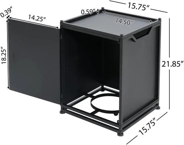 Alt view image 6 of 7 - Outdoor Metal Tank Holder Side Table, Matte Black
