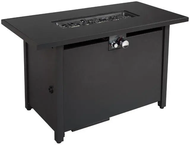 Alt view image 3 of 5 - 25'' H x 42'' W Steel Outdoor Fire Pit Table with Lid