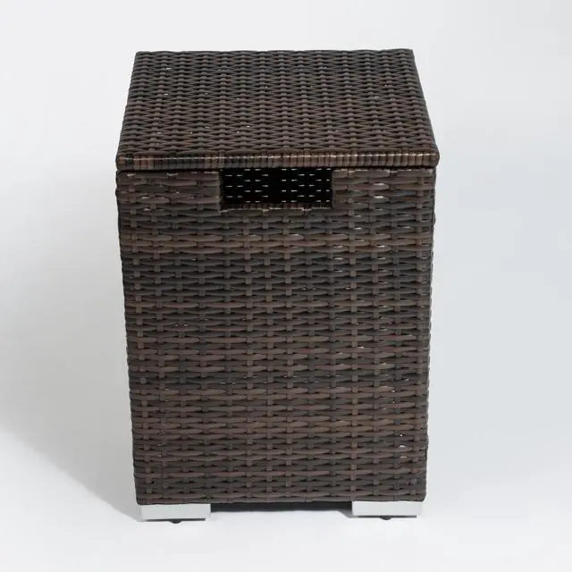 Alt view image 6 of 6 - Rattan Propane Tank Cover Gas Bottle Cover Outdoor Wicker Gas Cylinder Cover