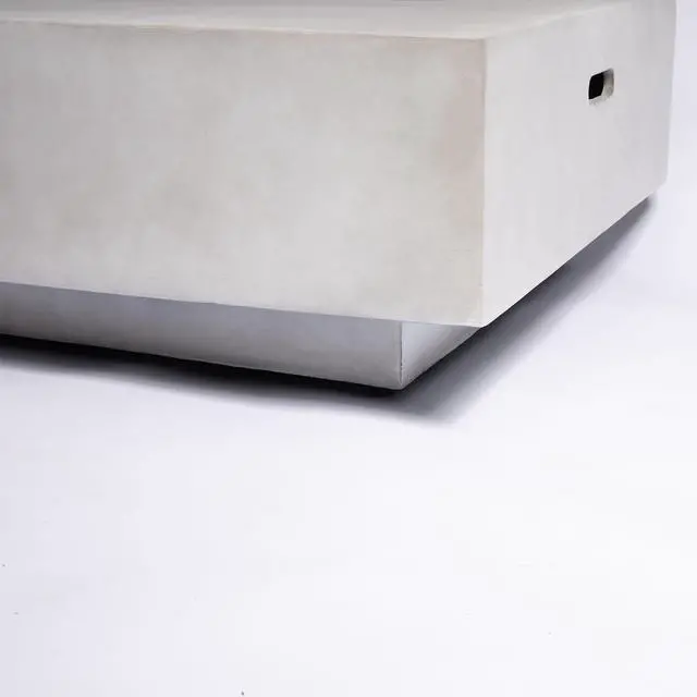 Alt view image 7 of 7 - 60" Propane Gas Fire Pit Table, 50000 BTU  Rectangular Concrete Fire Pit for Outside Patio Deck Garden Backyard- Light Gray