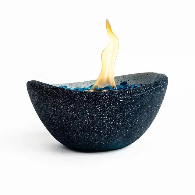 Alt view image 3 of 7 - Tabletop Fire Pit with Mixed Color, Outdoor & Indoor Fire Pit, Portable Concrete Fire Pit, Personal Ethanol Fireplace, Outdoor Table Top Fire Pit, Mini Fire Pit Smokeless Fire Bowl