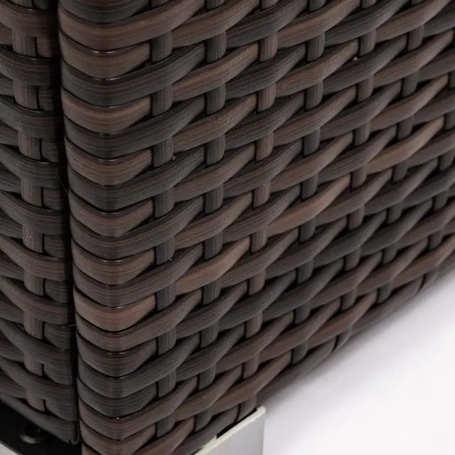 Alt view image 6 of 7 - 22" Propane Gas Fire Pit Table, 50000 BTU Square Steel Fire Pit with Beautiful Wicker Base for Outside Patio Deck Garden Backyard-Black