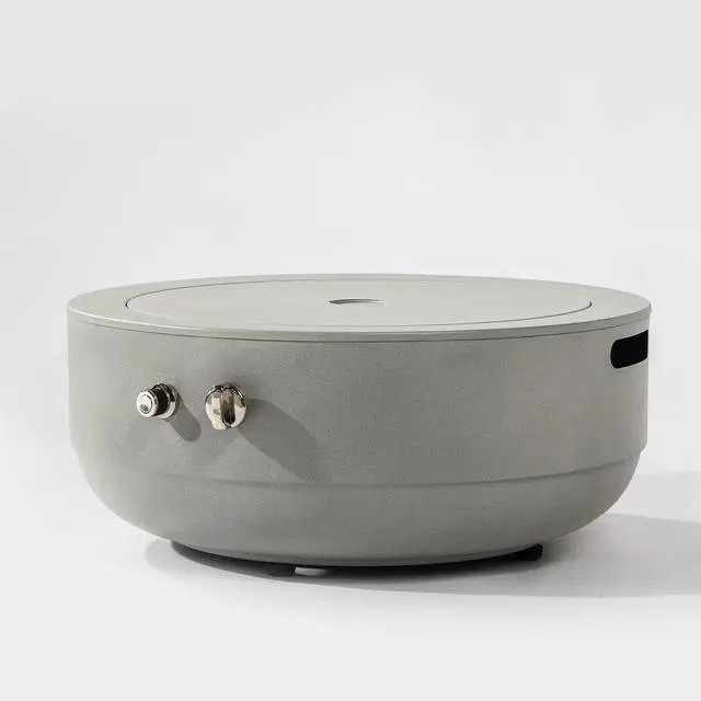 Alt view image 3 of 7 - 24" Propane Gas Fire Pit Bowl, 50000 BTU Round Steel Fire Pit for Outside Patio Deck Garden Backyard- Grey