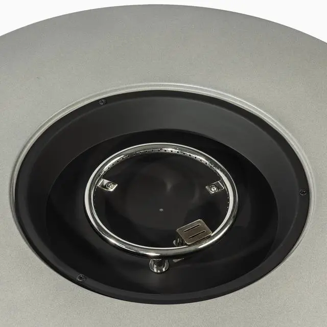 Alt view image 7 of 7 - 36" Propane Gas Fire Pit Table 2-Pieces, 50000 BTU Round Steel Fire Pit  with Tank Holder for Outside Patio Deck Garden Backyard- Grey