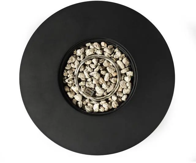 Alt view image 2 of 7 - 32" Propane Gas Fire Pit Table, 50000 BTU Round Steel Fire Pit for Outside Patio Deck Garden Courtyard-Black