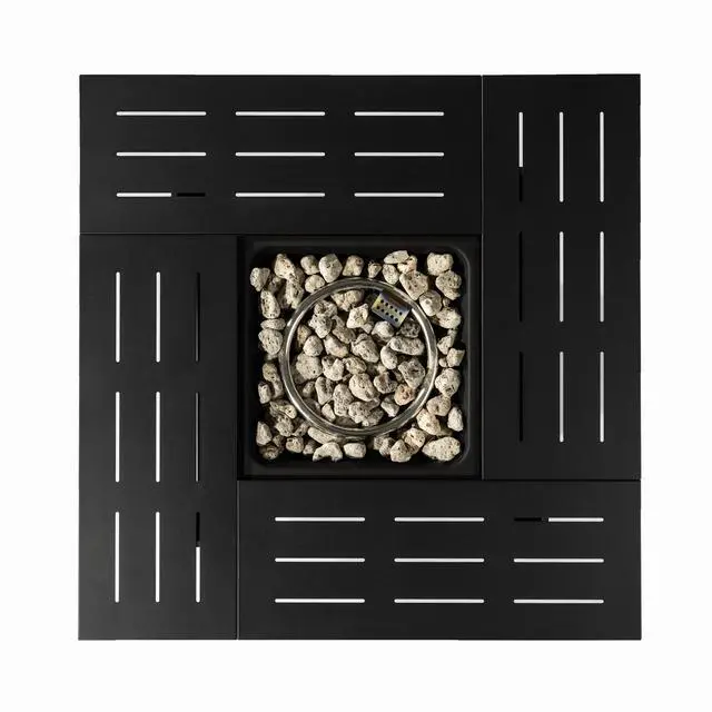 Alt view image 3 of 6 - 34" Propane Gas Fire Pit Table, 50000 BTU Rectangular Steel Fire Pit for Outside Patio Deck Garden Courtyard- Black