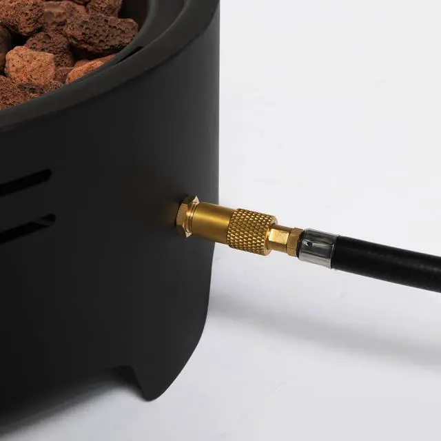 Alt view image 6 of 7 - 15" Propane Tabletop Gas Fire, 40000 BTU Round Steel Fire Pit for  Outdoor living room Garden Balcony -Black