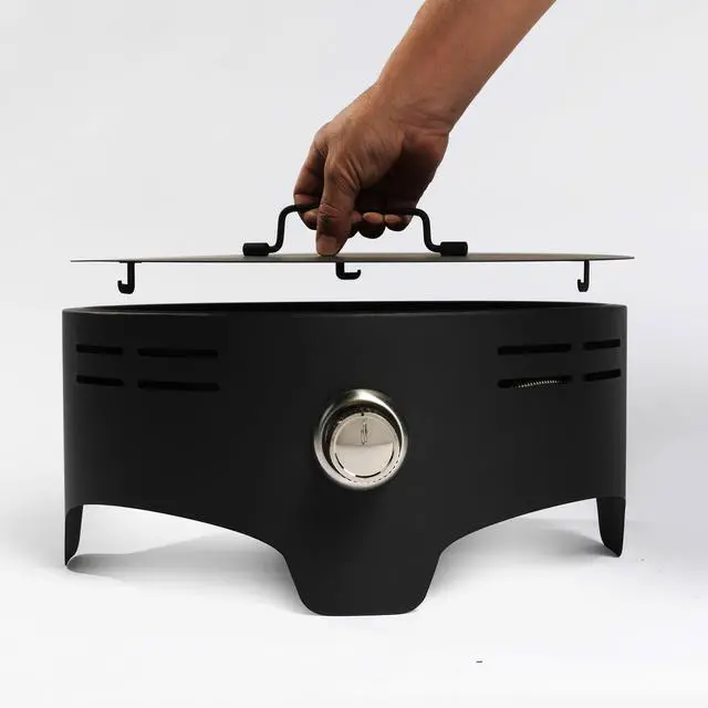 Alt view image 7 of 7 - 15" Propane Tabletop Gas Fire, 40000 BTU Round Steel Fire Pit for  Outdoor living room Garden Balcony -Black