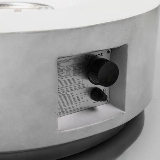 Alt view image 5 of 7 - 30" Propane Gas Fire Pit Table, 50000 BTU Round Concrete Fire Pit for Outside Patio Deck Garden Backyard- Light Gray