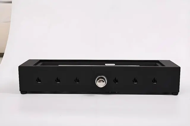 Alt view image 5 of 7 - 28-Inch Rectangle Fire Pit, 40000BTU Outdoor Propane Fire Pit, Wind-Resistant Firepits, Durable Iron Stylish Glass Beads Design