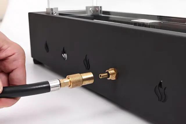 Alt view image 6 of 7 - 28-Inch Rectangle Fire Pit, 40000BTU Outdoor Propane Fire Pit, Wind-Resistant Firepits, Durable Iron Stylish Glass Beads Design