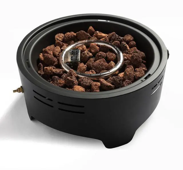 Alt view image 5 of 7 - 15" Propane Tabletop Gas Fire, 40000 BTU Round Steel Fire Pit for  Outdoor living room Garden Balcony -Black