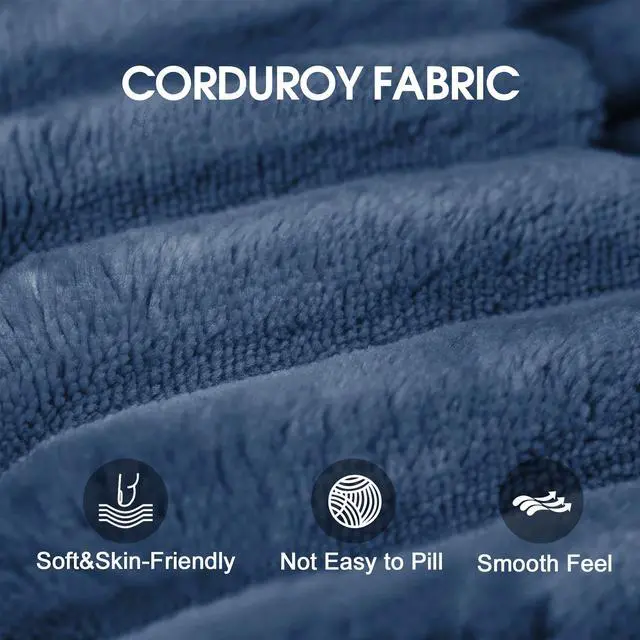 Alt view image 7 of 7 - 118.2" Cloud Sofa,Corduroy Fabric,Deep Seat Couches,Double-layer design,Removable Cushion,No Assembly, DIY Combination for Living room, Bedroom,Conference room ,Apartment,Blue