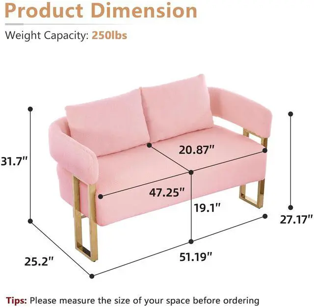 Alt view image 5 of 7 - TS Modern decorative chair, living room side chair with gold metal legs, no wheels, suitable for dressing area, reception room, office,Teddy fleece upholstered metal foot sofas  Pink