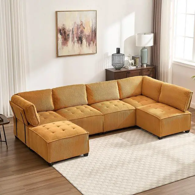 Main image of UNITED WE WIN Modular Sectional Sofa U Shaped Modular Couch with Reversible Chaise Modular Sofa Sectional Couch,6- Seat Convertible Sofa,Fit for Living Room
