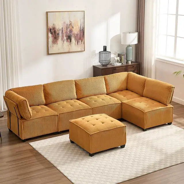 Alt view image 7 of 7 - UNITED WE WIN Modular Sectional Sofa U Shaped Modular Couch with Reversible Chaise Modular Sofa Sectional Couch,6- Seat Convertible Sofa,Fit for Living Room