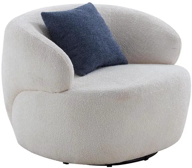 Main image of Swivel Barrel Chair Living Room, Single Chair for Small Space Comfy Round Sofa Chair Boucle Accent Chair Circle Sherpa, Arm Chair Reading Room Chair Lounge Chair Bedroom Club