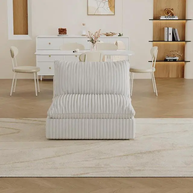 Main image of Cloud Sofa,Corduroy Fabric,Deep Seat Couches,Double-layer design,Removable  Cushion,No Assembly, DIY Combination for Living room, Bedroom,Conference room ,Apartment,White
