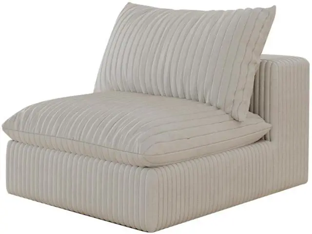 Alt view image 6 of 6 - Cloud Sofa,Corduroy Fabric,Deep Seat Couches,Double-layer design,Removable  Cushion,No Assembly, DIY Combination for Living room, Bedroom,Conference room ,Apartment,White