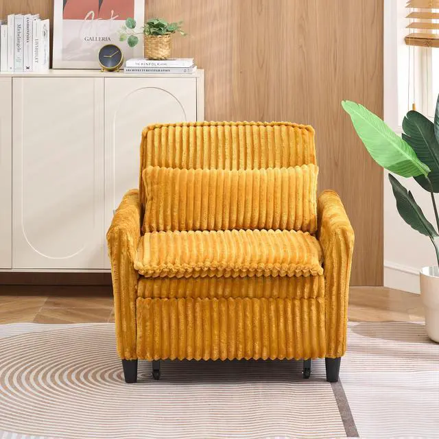 Alt view image 2 of 7 - Yellow comfortable chair for Small apartment Bedroom space Balcony Small sofa bed Lazy Small sofa with a pillo