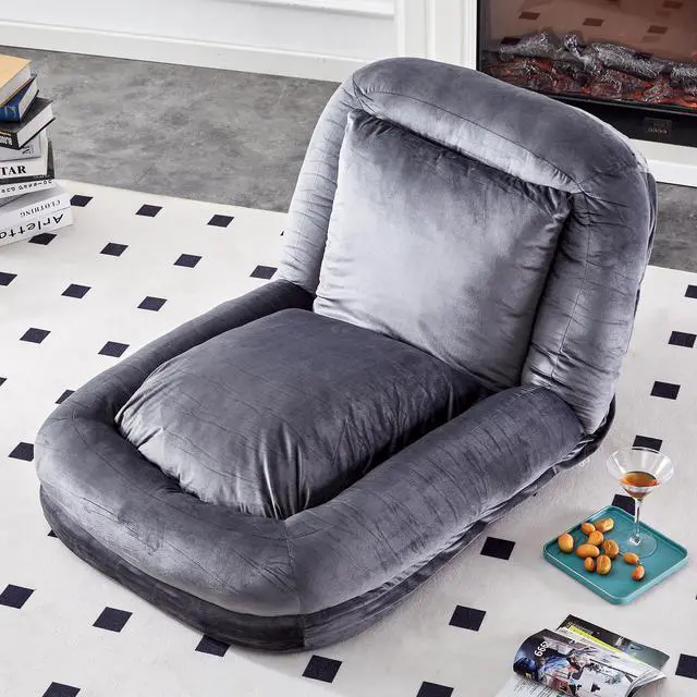 Main image of Folding Sofa Chair with 5 Adjustable Positions Plush Floor Lounge Chair for Gaming, Meditation, and Relaxation