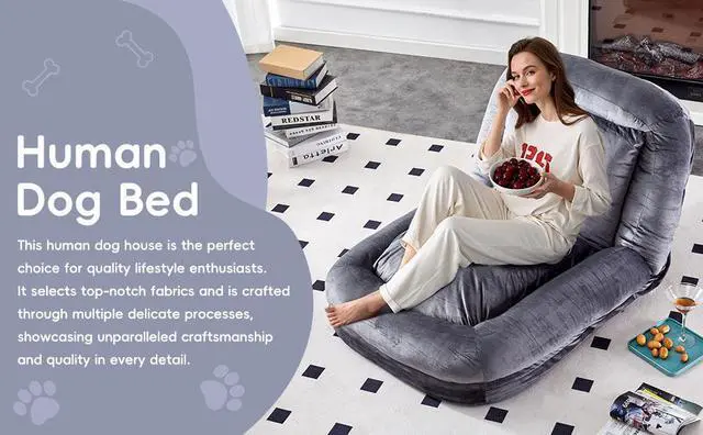 Alt view image 4 of 7 - Folding Sofa Chair with 5 Adjustable Positions Plush Floor Lounge Chair for Gaming, Meditation, and Relaxation