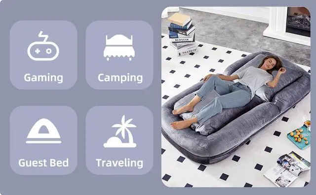 Alt view image 5 of 7 - Folding Sofa Chair with 5 Adjustable Positions Plush Floor Lounge Chair for Gaming, Meditation, and Relaxation