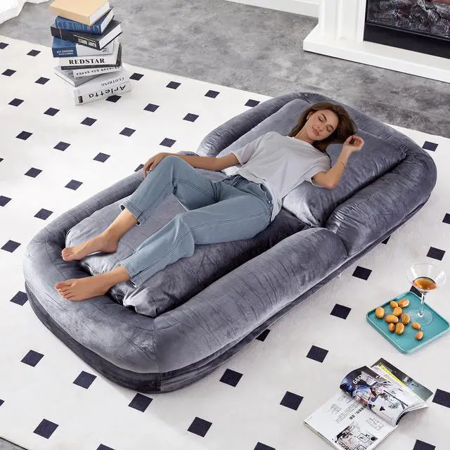 Alt view image 7 of 7 - Folding Sofa Chair with 5 Adjustable Positions Plush Floor Lounge Chair for Gaming, Meditation, and Relaxation