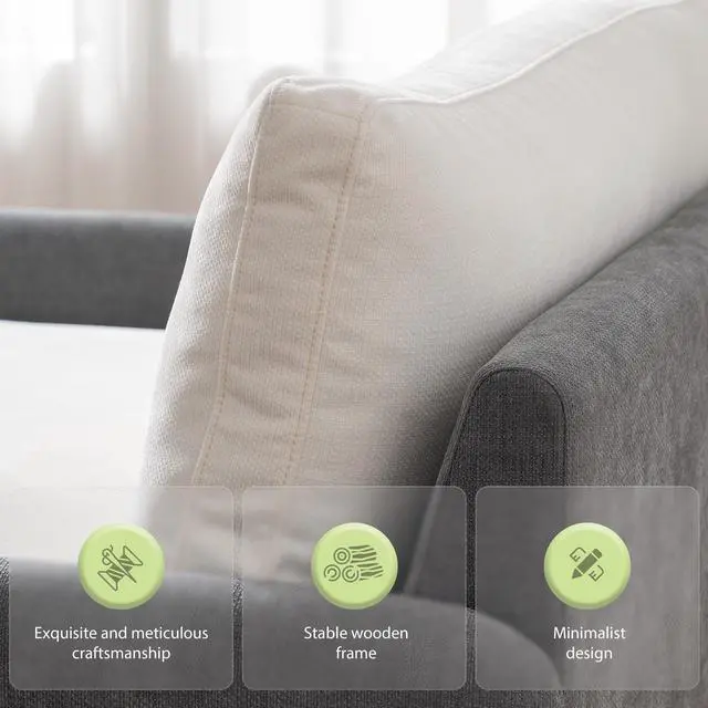 Alt view image 5 of 7 - [Video]50*43" Oversized Chenille Single Sofa Chair,Wide and Deep Seat Accent Chair,Modern Upholstered Comfy Armchair,Color Blocking Couch Lounge with Pillows for Living Room,Apartment,Bedroom,7 Colors