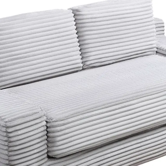 Alt view image 5 of 7 - Corduroy Cloud Double Sofa, 2-in-1 Convertible Sofa Bed, Comfortable Boneless Double Sofa, Suitable for Living Room, Apartment, Small Space Grey