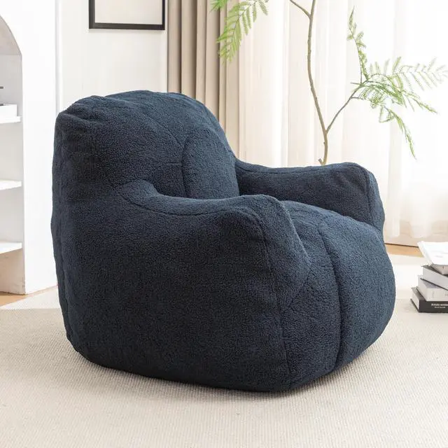Alt view image 4 of 7 - Bean Bag Chair with Filler, Bean Bag Sofa with Tufted Soft Stuffed Filling, Fluffy and Lazy Sofa, Comfy Cozy BeanBag Chairs with Memory Foam for Dorm, Apartment, Living Room