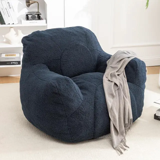 Alt view image 2 of 7 - Bean Bag Chair with Filler, Bean Bag Sofa with Tufted Soft Stuffed Filling, Fluffy and Lazy Sofa, Comfy Cozy BeanBag Chairs with Memory Foam for Dorm, Apartment, Living Room