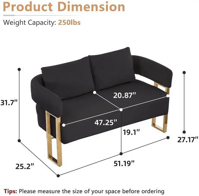 Alt view image 5 of 7 - TS Modern decorative chair, living room side chair with gold metal legs, no wheels, suitable for dressing area, reception room, office,Teddy fleece upholstered metal foot sofas Black