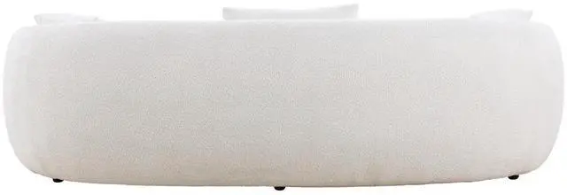 Alt view image 4 of 7 - Mid Century Modern Curved Living Room Sofa, 4-Seat Boucle Fabric Couch for Bedroom, Office, Apartment, off white(beige and white)