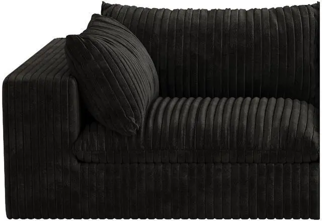 Alt view image 5 of 5 - Cloud Sofa,Corduroy Fabric,Deep Seat Couches,Double-layer design,Removable Cushion,No Assembly, DIY Combination for Living room, Bedroom,Conference room ,Apartment,Black
