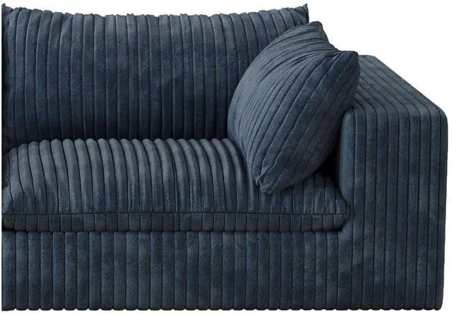 Alt view image 7 of 7 - Cloud Sofa,Corduroy Fabric,Deep Seat Couches,Double-layer design,Removable  Cushion,No Assembly, DIY Combination for Living room, Bedroom,Conference room ,Apartment,Blue