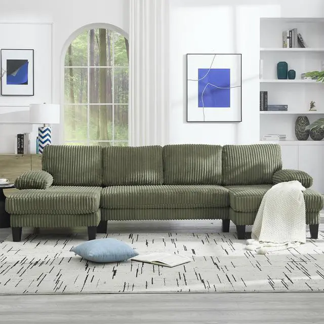 Alt view image 2 of 7 - [VIDEO provided][New]U-Shaped Couch with Oversized Seat,4-Seat Sofa  with Double Chaise,Comfortable and spacious indoor furniture for Living Room,Apartment