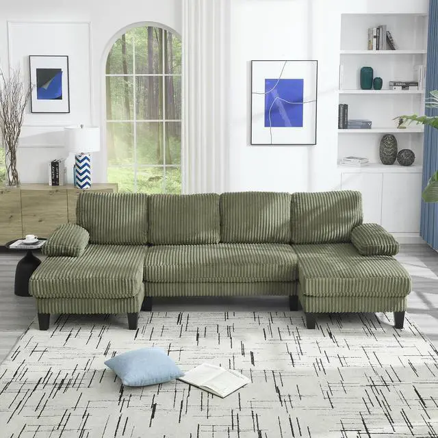 Alt view image 3 of 7 - [VIDEO provided][New]U-Shaped Couch with Oversized Seat,4-Seat Sofa  with Double Chaise,Comfortable and spacious indoor furniture for Living Room,Apartment