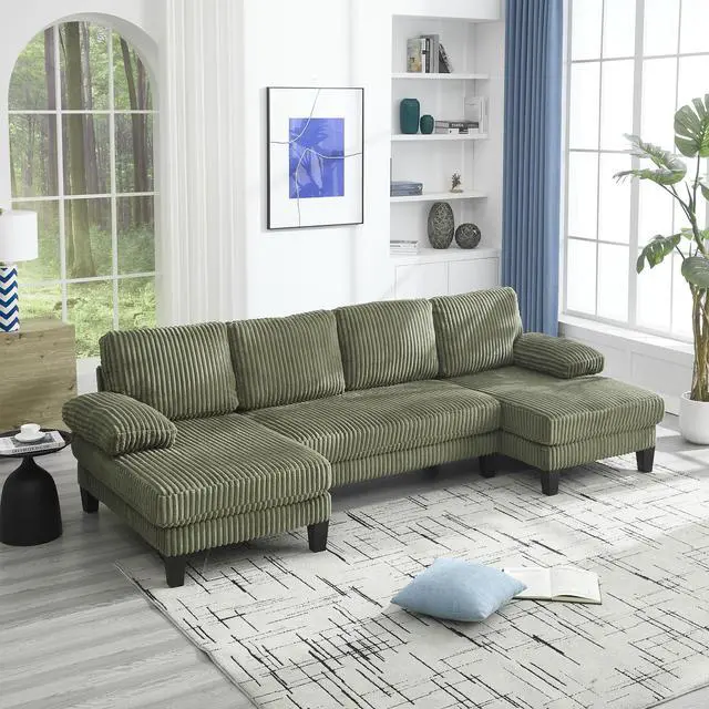 Alt view image 4 of 7 - [VIDEO provided][New]U-Shaped Couch with Oversized Seat,4-Seat Sofa  with Double Chaise,Comfortable and spacious indoor furniture for Living Room,Apartment