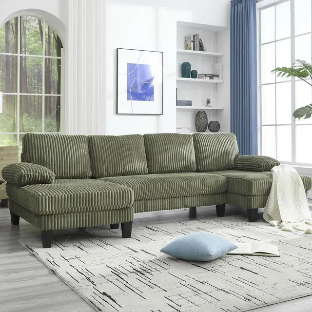 Alt view image 6 of 7 - [VIDEO provided][New]U-Shaped Couch with Oversized Seat,4-Seat Sofa  with Double Chaise,Comfortable and spacious indoor furniture for Living Room,Apartment