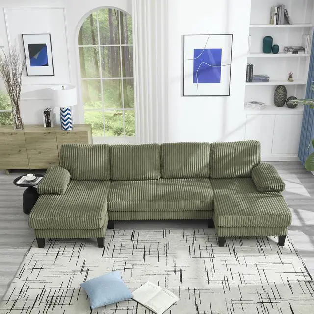 Alt view image 5 of 7 - [VIDEO provided][New]U-Shaped Couch with Oversized Seat,4-Seat Sofa  with Double Chaise,Comfortable and spacious indoor furniture for Living Room,Apartment