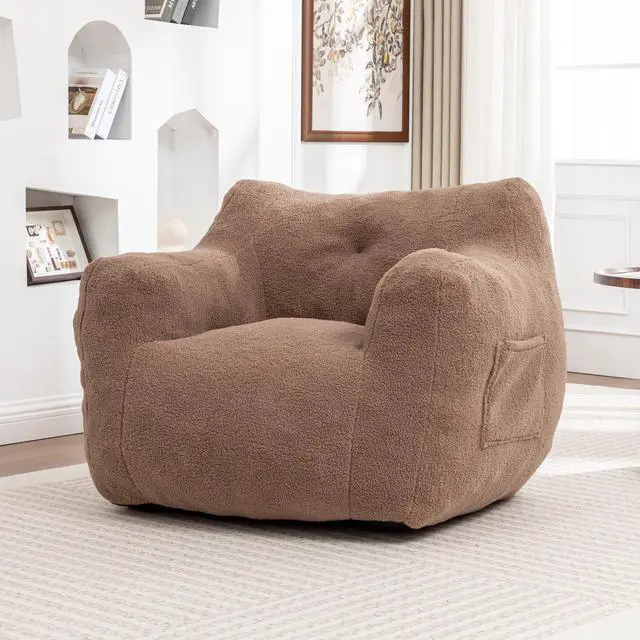Alt view image 5 of 7 - Bean Bag Chair, Bean Bag Sofa Chair with Armrests Stuffed High-Density Foam, Lazy Sofa Comfy Chairs BeanBag Chair for Adults in Living Room,Bedroom Reading