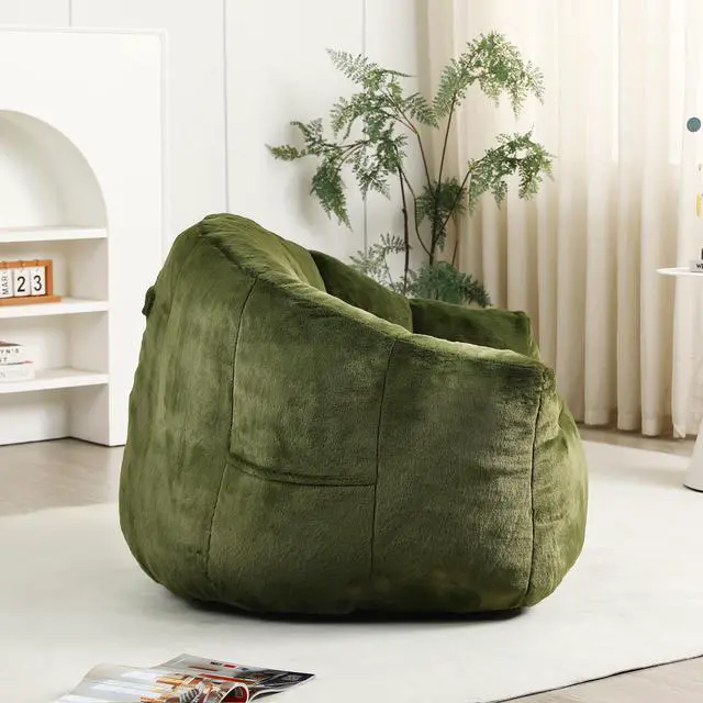 Alt view image 3 of 7 - Bean Bag Chair, Bean Bag Sofa Chair with Armrests Stuffed High-Density Foam, Lazy Sofa Comfy Chairs BeanBag Chair for Adults in Living Room,Bedroom Reading