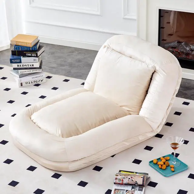 Main image of Folding Sofa Chair with 5 Adjustable Positions Plush Floor Lounge Chair for Gaming, Meditation, and Relaxation