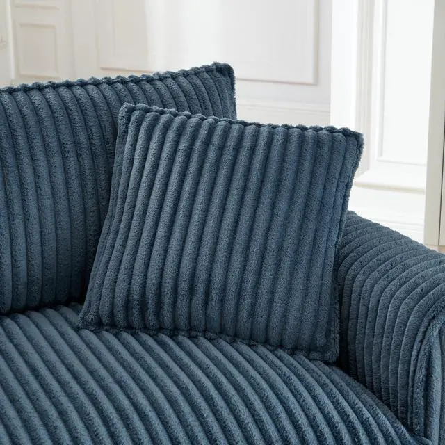 Alt view image 3 of 7 - Lazy sofa chair, comfortable single-person sofa chair, with a backrest and soft seat cushion, having armrests on both sides, suitable for living room and bedroom - Blue