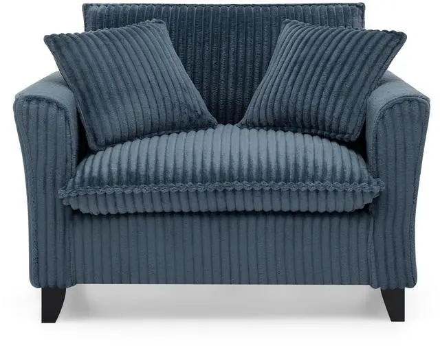 Alt view image 6 of 7 - Lazy sofa chair, comfortable single-person sofa chair, with a backrest and soft seat cushion, having armrests on both sides, suitable for living room and bedroom - Blue
