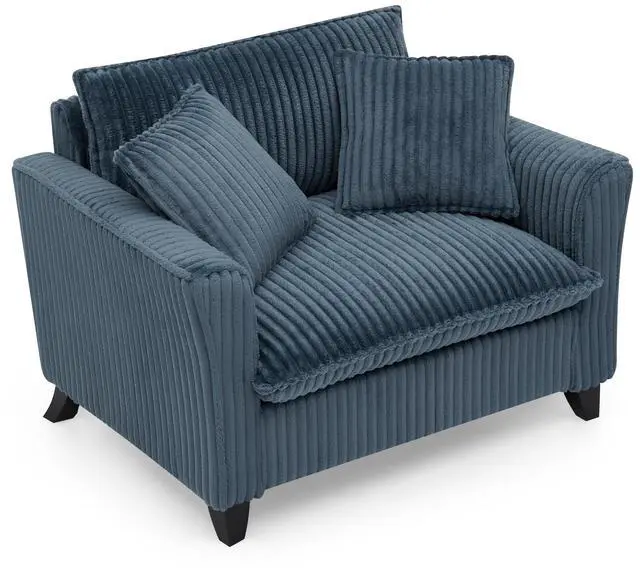 Alt view image 7 of 7 - Lazy sofa chair, comfortable single-person sofa chair, with a backrest and soft seat cushion, having armrests on both sides, suitable for living room and bedroom - Blue