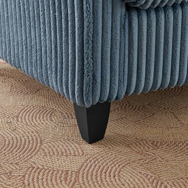 Alt view image 5 of 7 - Lazy sofa chair, comfortable single-person sofa chair, with a backrest and soft seat cushion, having armrests on both sides, suitable for living room and bedroom - Blue