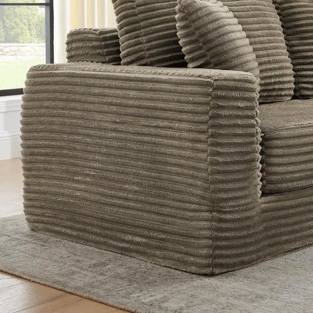 Alt view image 6 of 7 - Right sofa seat,L shape Modular Sectional Sofa, Compressed Sectional Sofa Modern Minimalist Style Corduroy Couch,Unfold into a bed, Bedroom, Comfy Compressed Sofa Couch Space-Efficient Design-Brown